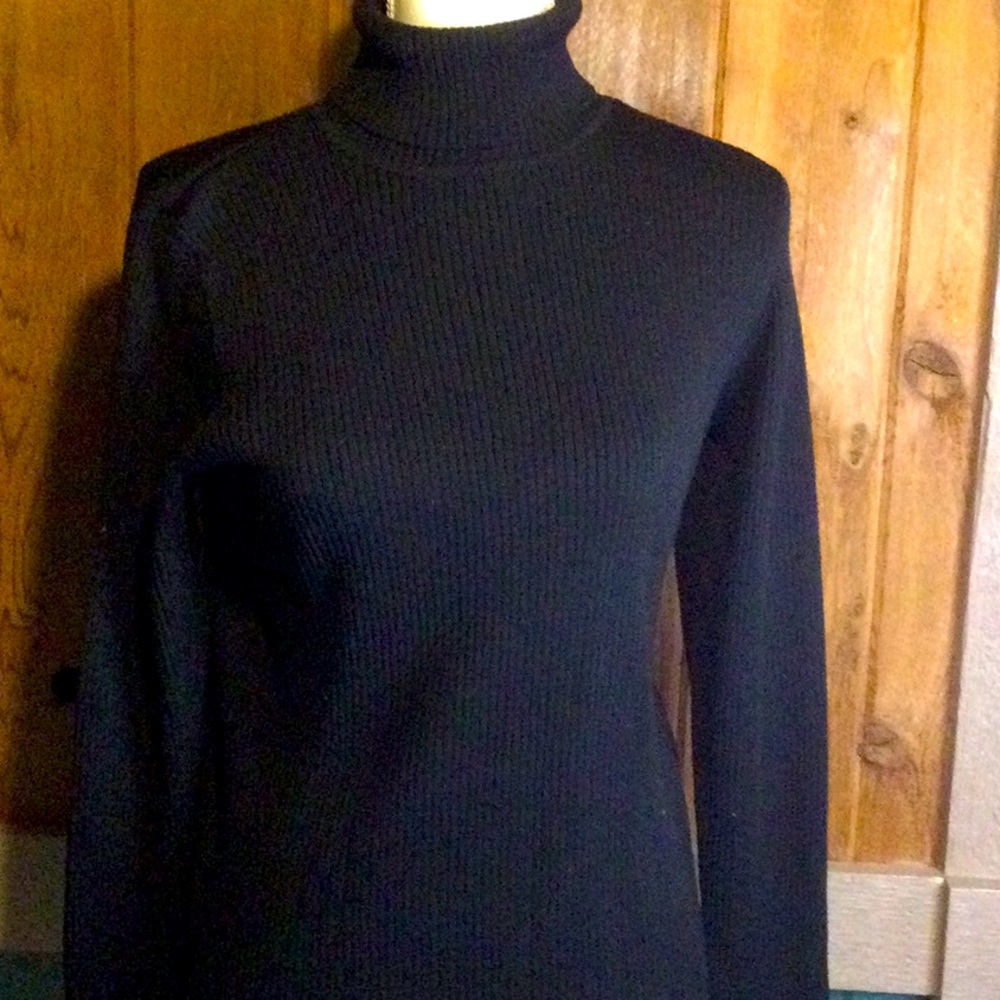 Black turtle neck sweater
